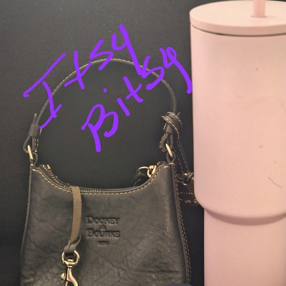 Dooney & Bourke Black Leather Shoulder Bag - Picture 3 of 6